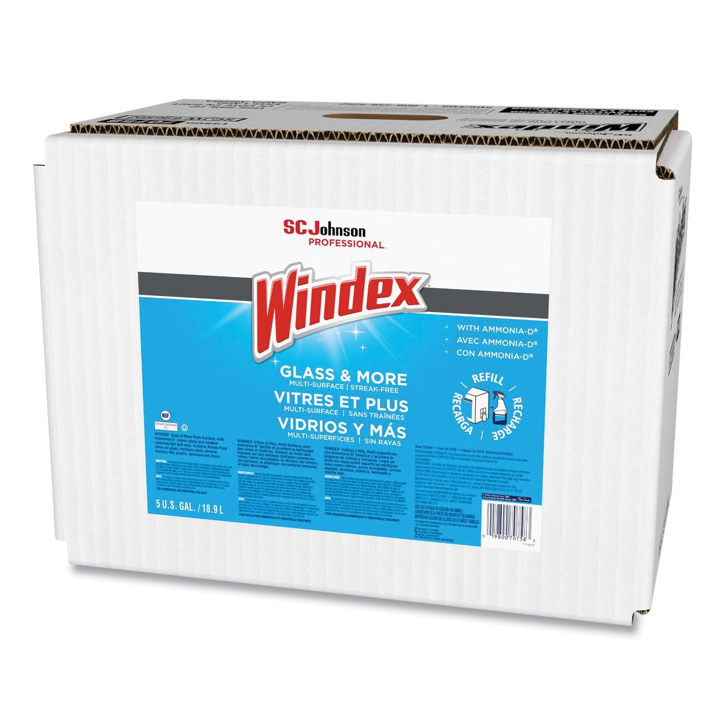 Glass Cleaner with Ammonia-D, 5 gal Bag-in-Box Dispenser - OrderMe
