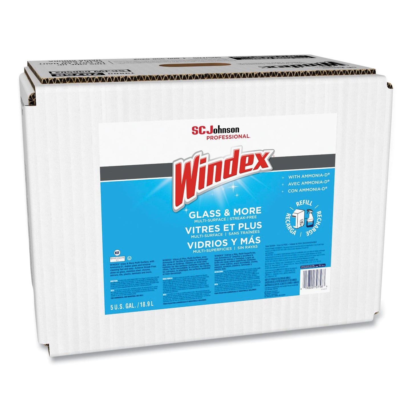 Glass Cleaner with Ammonia-D, 5 gal Bag-in-Box Dispenser - OrderMe