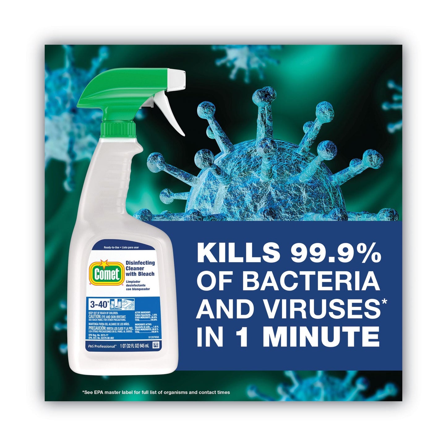 Disinfecting Cleaner with Bleach, 1 gal Bottle - OrderMe