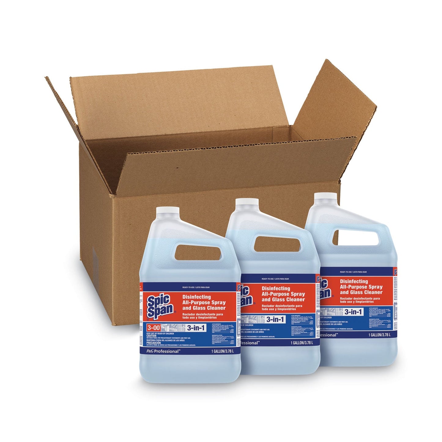 Disinfecting All-Purpose Spray and Glass Cleaner, Fresh Scent, 1 gal Bottle, 3/Carton - OrderMe