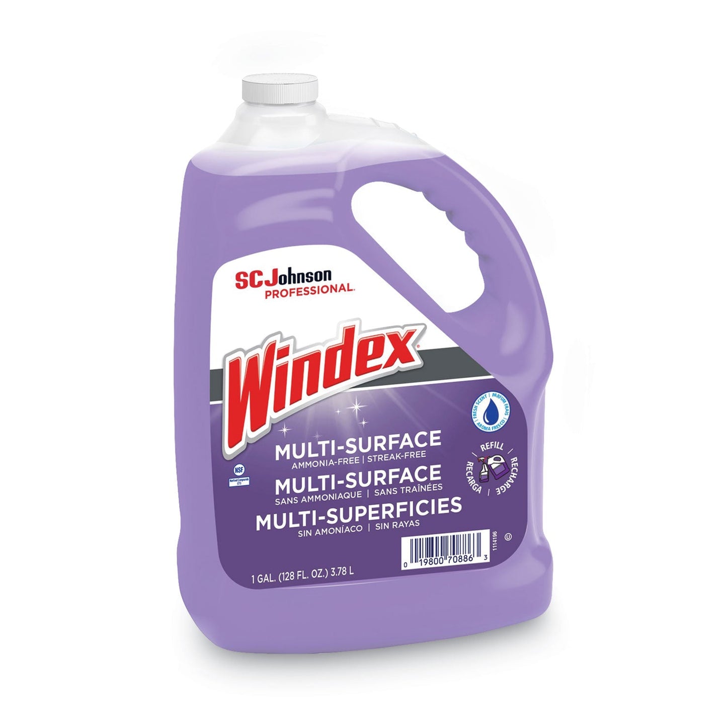 Non-Ammoniated Glass/Multi Surface Cleaner, Pleasant Scent, 128 oz Bottle, 4/CT - OrderMe