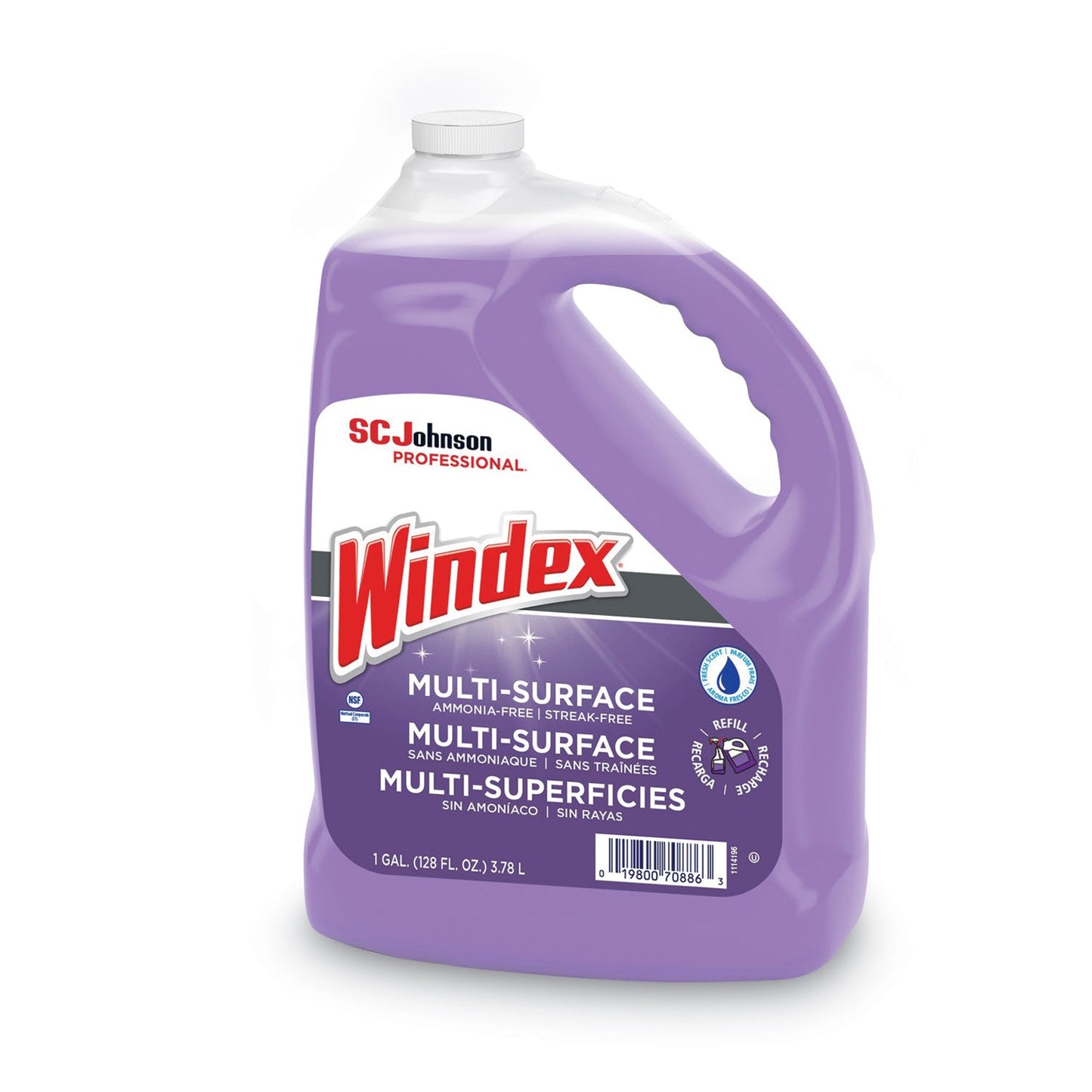 Non-Ammoniated Glass/Multi Surface Cleaner, Pleasant Scent, 128 oz Bottle, 4/CT - OrderMe