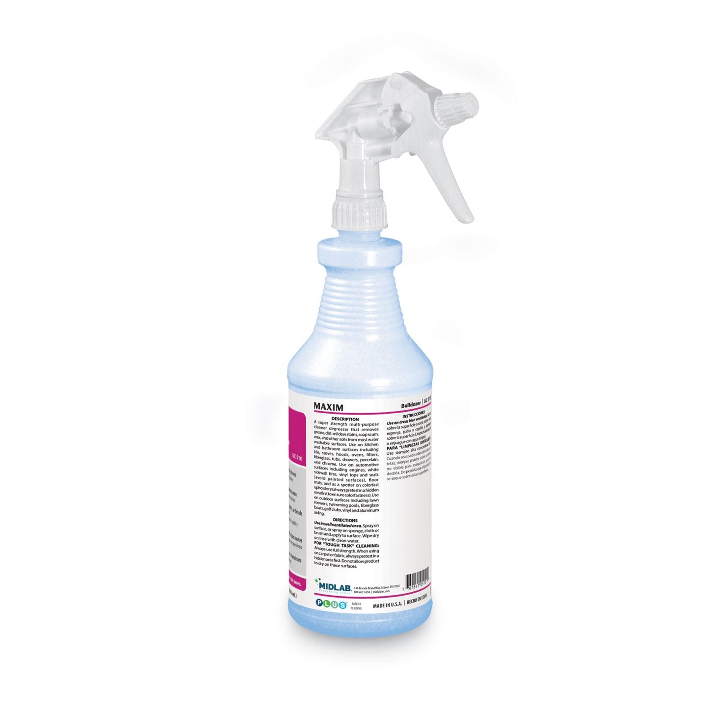 Bulldozer Cleaner/Degreaser RTU, Safe-to-Ship, Lemon Scent, 32 oz, 6/Carton - OrderMe