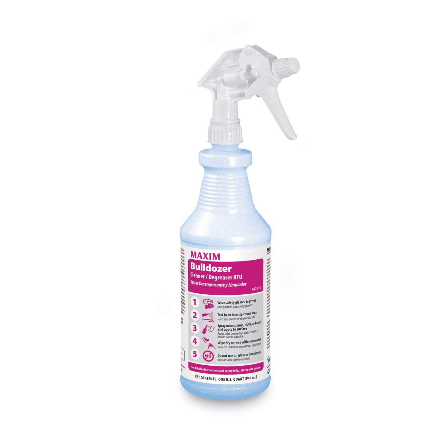 Bulldozer Cleaner/Degreaser RTU, Safe-to-Ship, Lemon Scent, 32 oz, 6/Carton - OrderMe