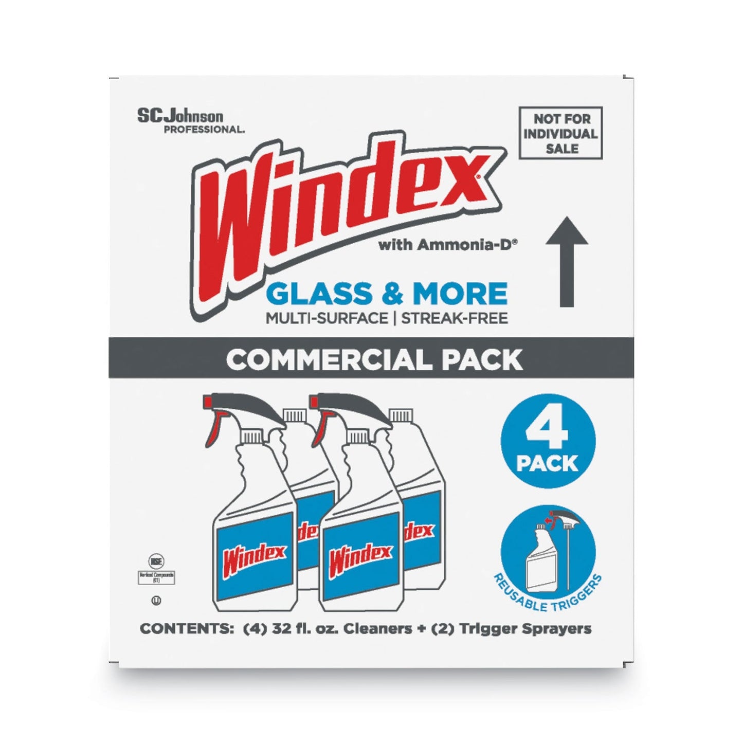 Original Glass Cleaner, Fresh Scent, 32 oz Spray Bottle, 4/Carton - OrderMe