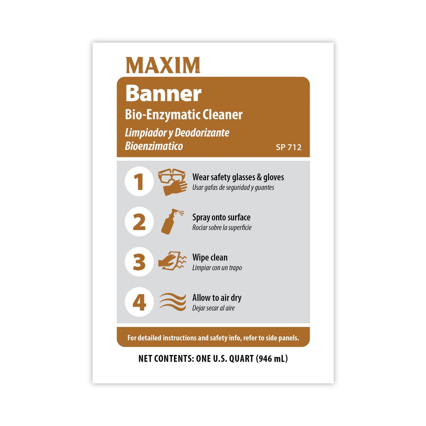 Banner Bio-Enzymatic Cleaner, Safe-to-Ship, Fresh Scent, 32 oz Bottle, 6/Carton - OrderMe