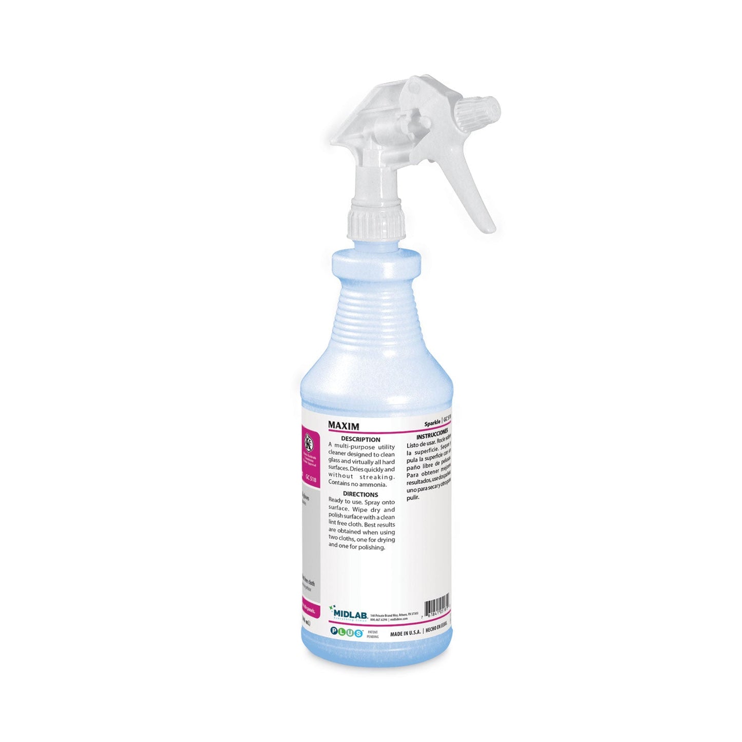 RTU Sparkle Glass Cleaner, Safe-to-Ship, 32 oz Bottle, 6/Carton - OrderMe