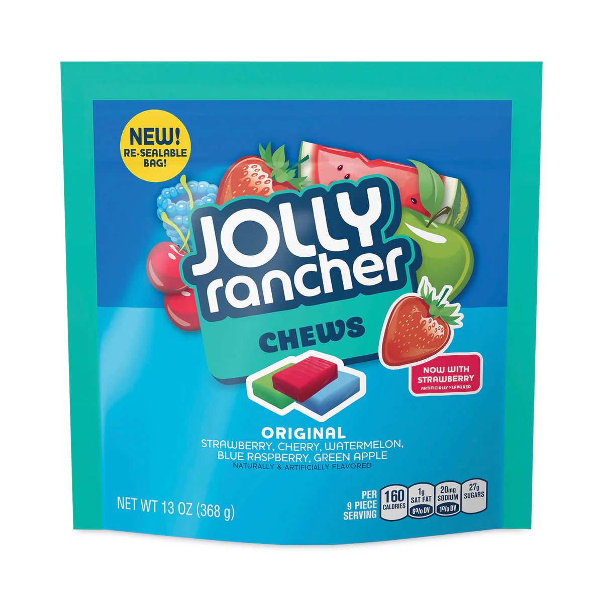 Jolly Rancher® Chews Candy, Assorted Flavors, 13 oz Pouches, 4/Carton - OrderMe