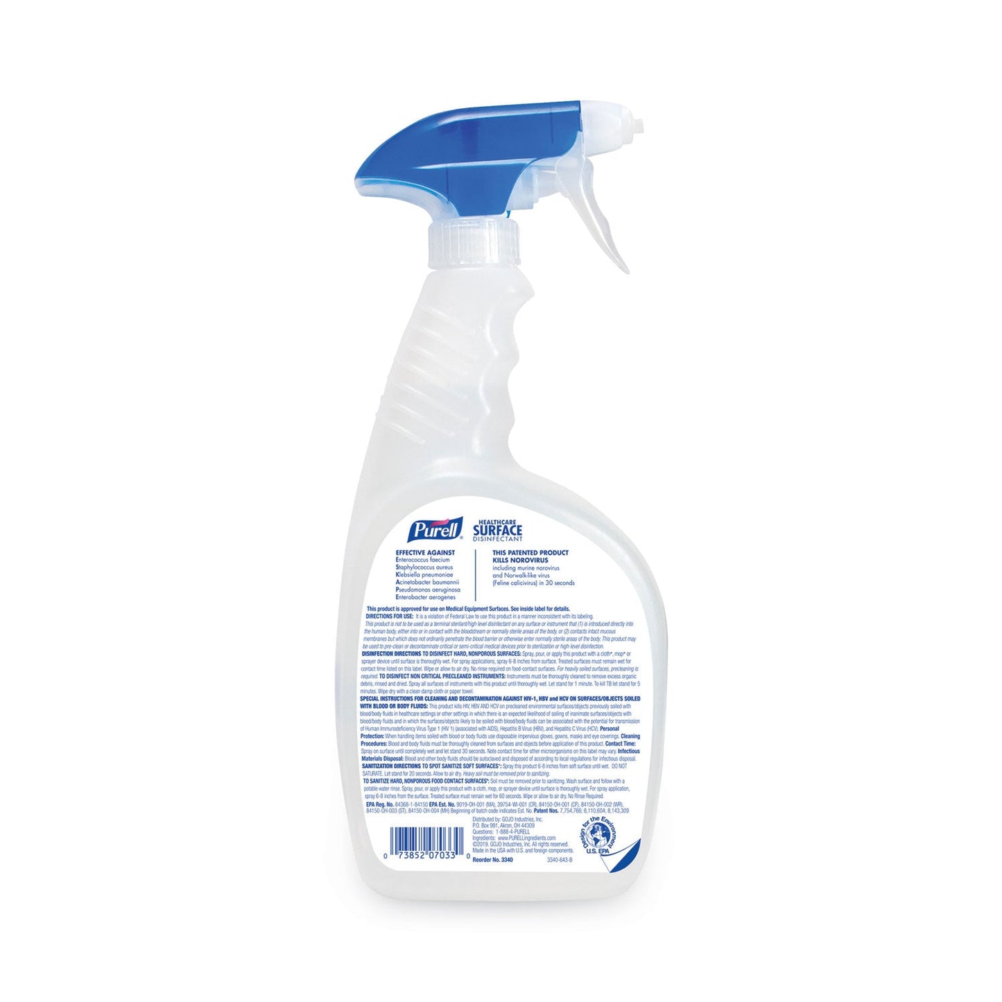 Healthcare Surface Disinfectant, Fragrance Free, 32 oz Spray Bottle, 6/Carton - OrderMe