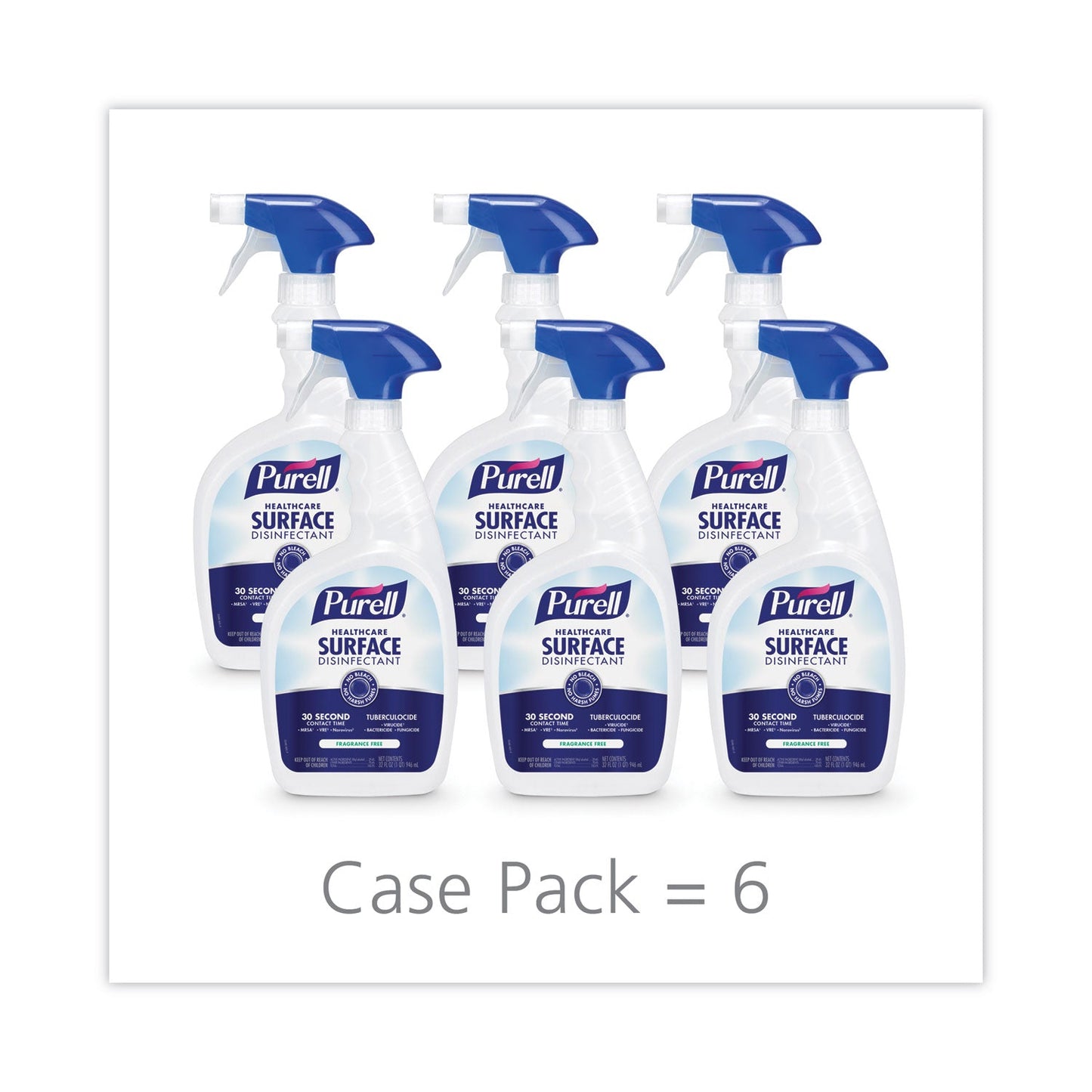 Healthcare Surface Disinfectant, Fragrance Free, 32 oz Spray Bottle, 6/Carton - OrderMe