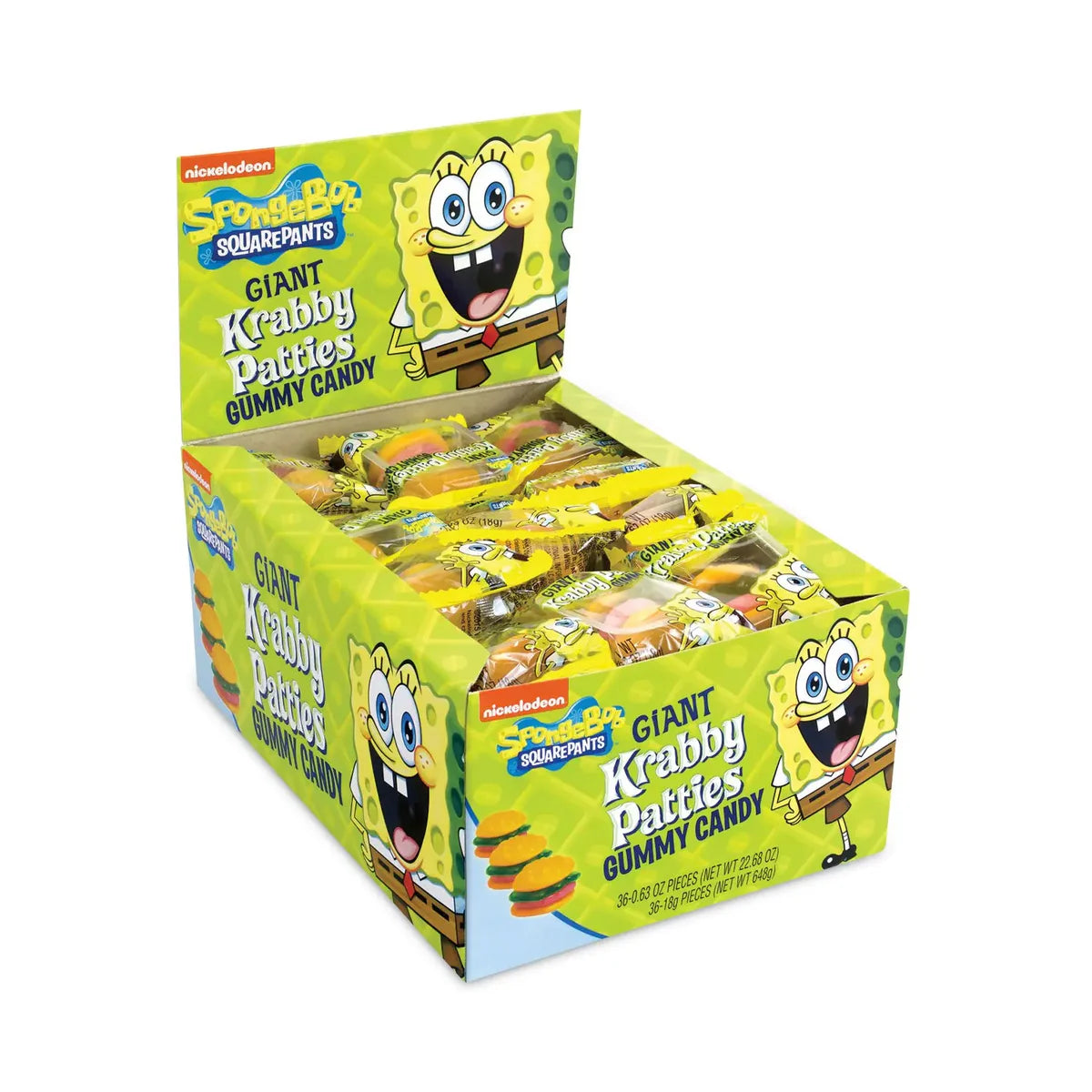 Nickelodeon SpongeBob Squarepants Giant Krabby Patties Gummy Candy, 0.63 oz Pack, 36/Carton - OrderMe