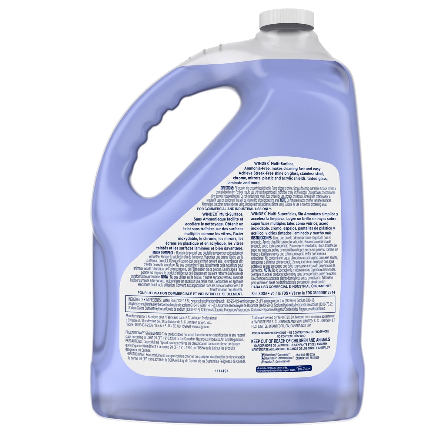Non-Ammoniated Glass/Multi Surface Cleaner, Pleasant Scent, 128 oz Bottle, 4/CT - OrderMe