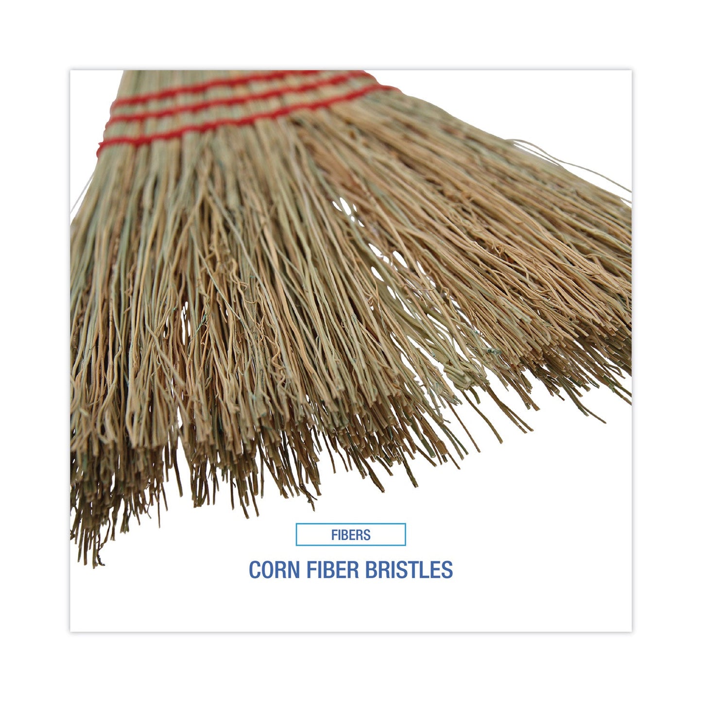 Corn Fiber Lobby/Toy Broom, Corn Fiber Bristles, 39" Overall Length, Red, 12/Carton - OrderMe