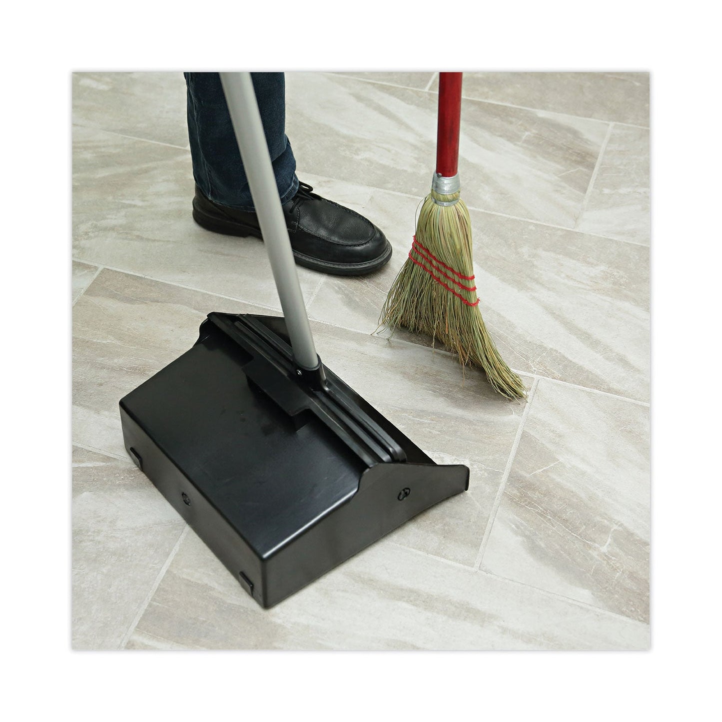Corn Fiber Lobby/Toy Broom, Corn Fiber Bristles, 39" Overall Length, Red, 12/Carton - OrderMe