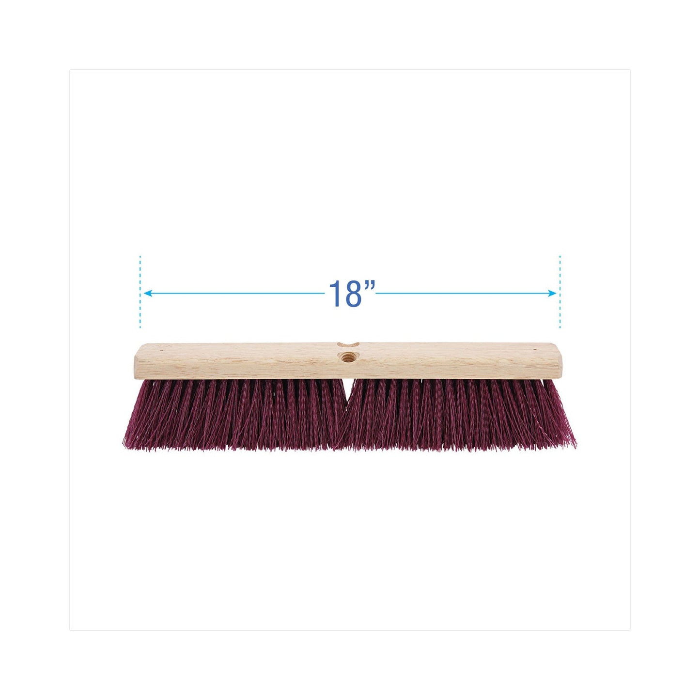 Floor Brush Head, 3" Maroon Heavy-Duty Polypropylene Bristles, 18" Brush - OrderMe