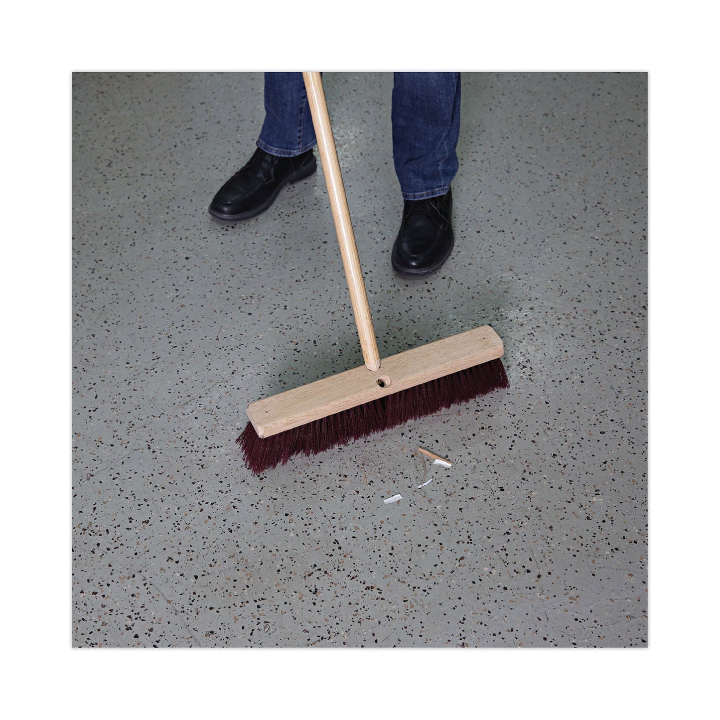 Floor Brush Head, 3" Maroon Heavy-Duty Polypropylene Bristles, 18" Brush - OrderMe