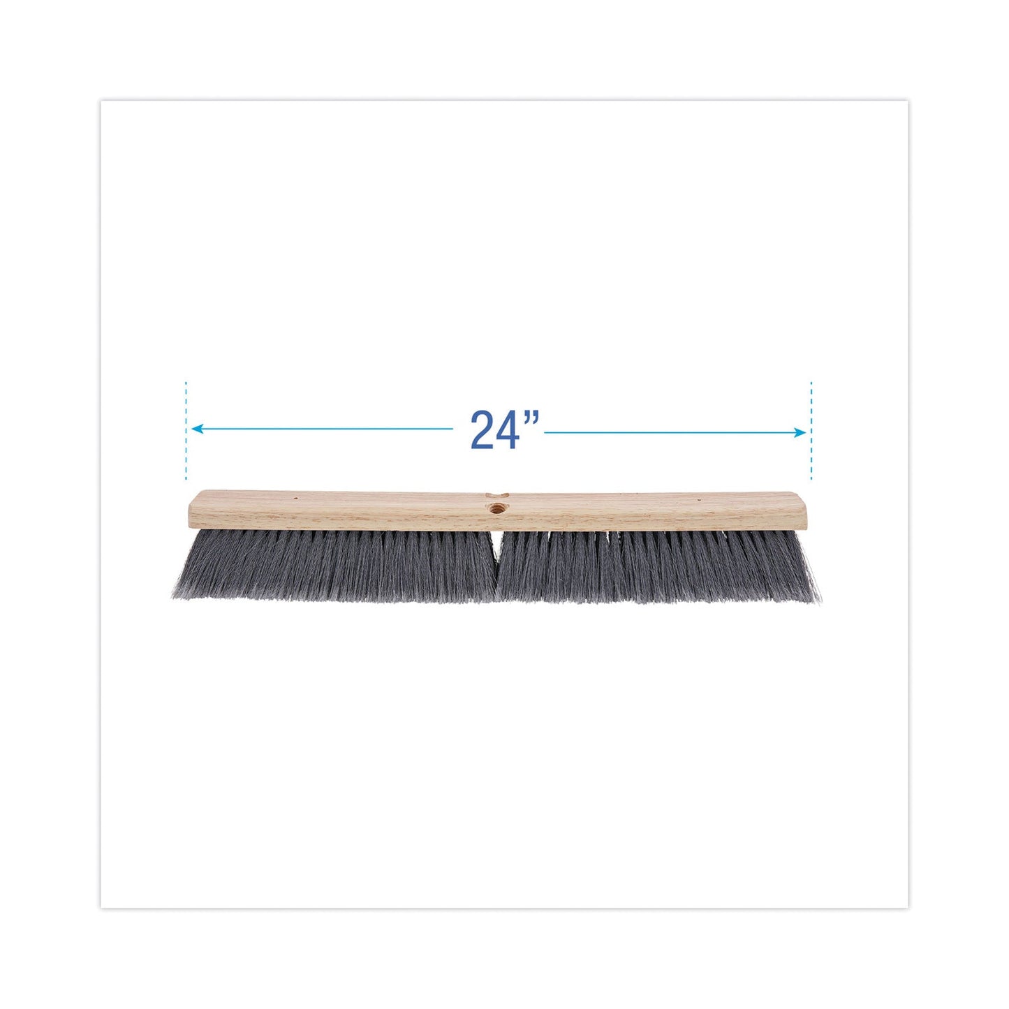 Floor Brush Head, 3" Gray Flagged Polypropylene Bristles, 24" Brush - OrderMe