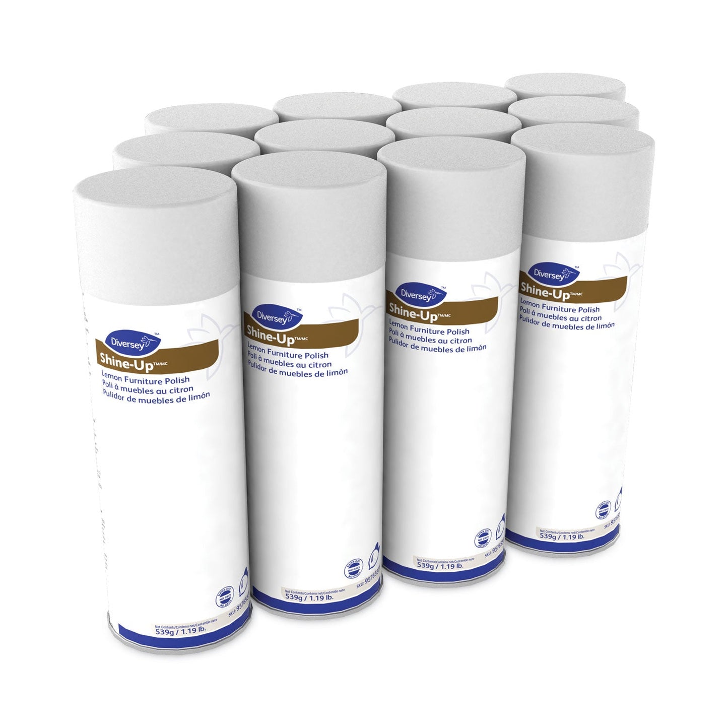 Shine-Up Furniture Cleaner, Lemon Scent, 13.8 oz Aerosol Spray, 12/Carton - OrderMe