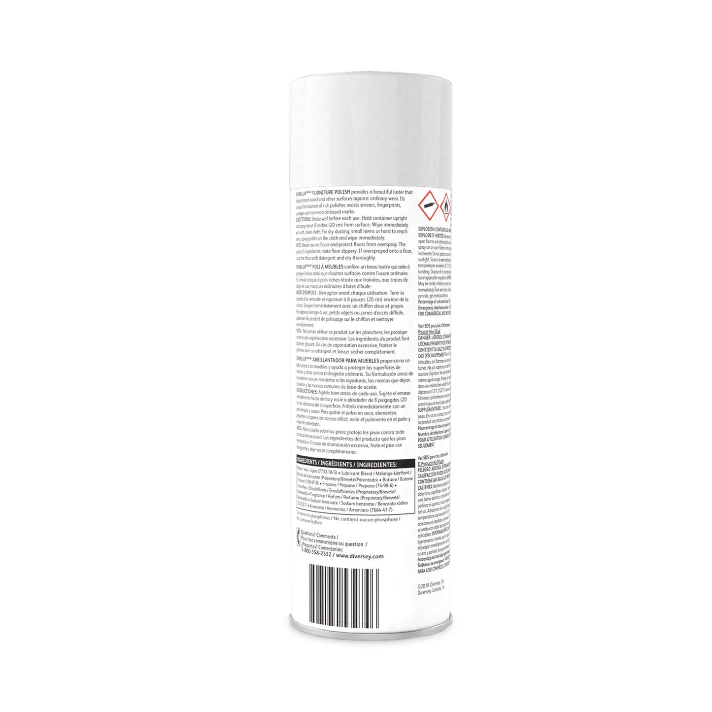 Shine-Up Furniture Cleaner, Lemon Scent, 13.8 oz Aerosol Spray, 12/Carton - OrderMe