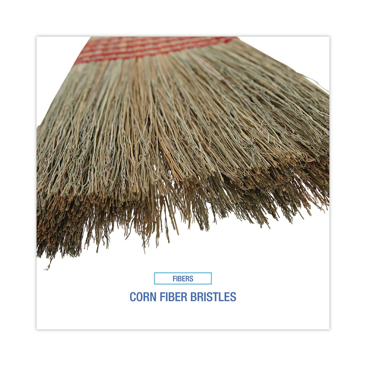 Parlor Broom, Corn Fiber Bristles, 55" Overall Length, Natural - OrderMe