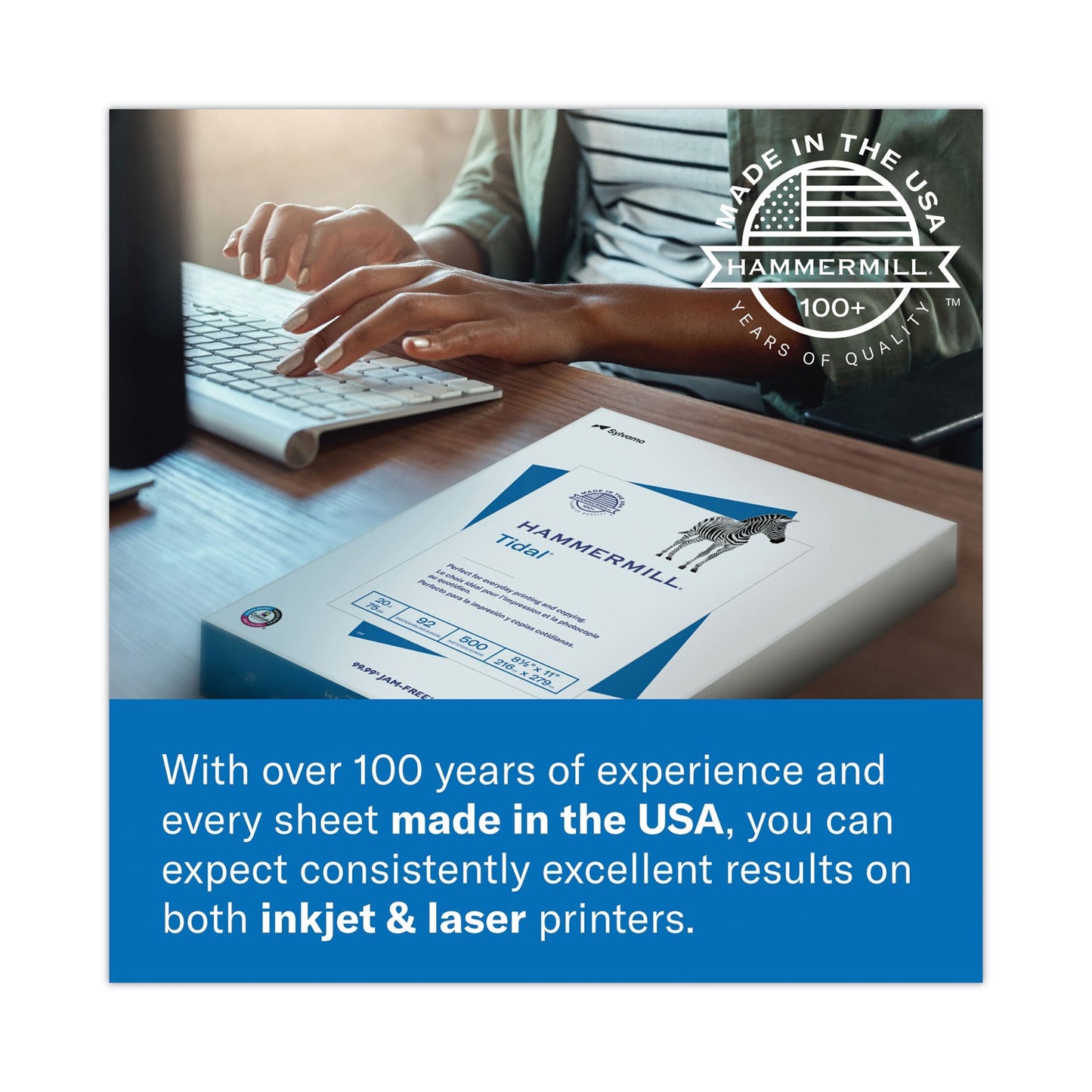Fore multipurpose white paper loaded into a large format printer tray.
product-image