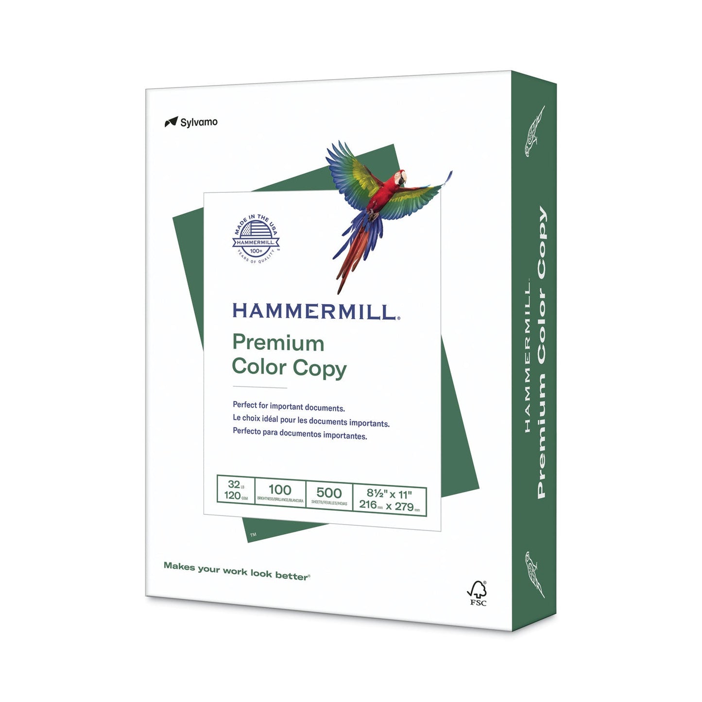 Front view of Premium Color Copy print paper ream, 8.5 x 11 inches, 500 sheets, photo white.
product-image