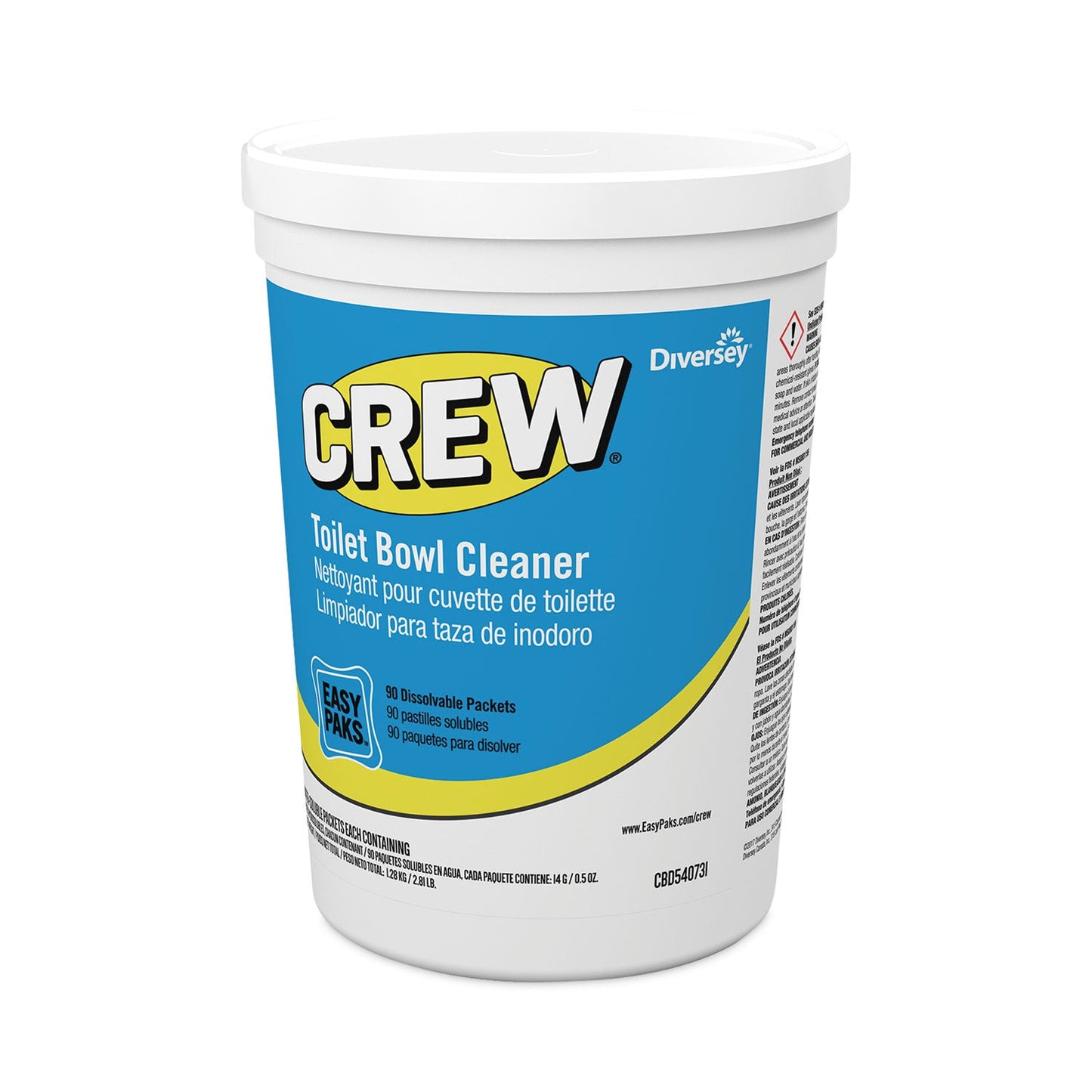 Crew Easy Paks Toilet Bowl Cleaner, Fresh Floral Scent, 0.5 oz Packet, 90 Packets/Tub, 2 Tubs/Carton - OrderMe