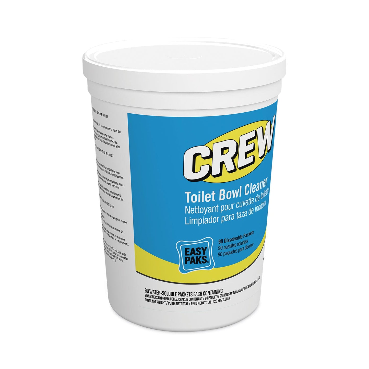 Crew Easy Paks Toilet Bowl Cleaner, Fresh Floral Scent, 0.5 oz Packet, 90 Packets/Tub, 2 Tubs/Carton - OrderMe