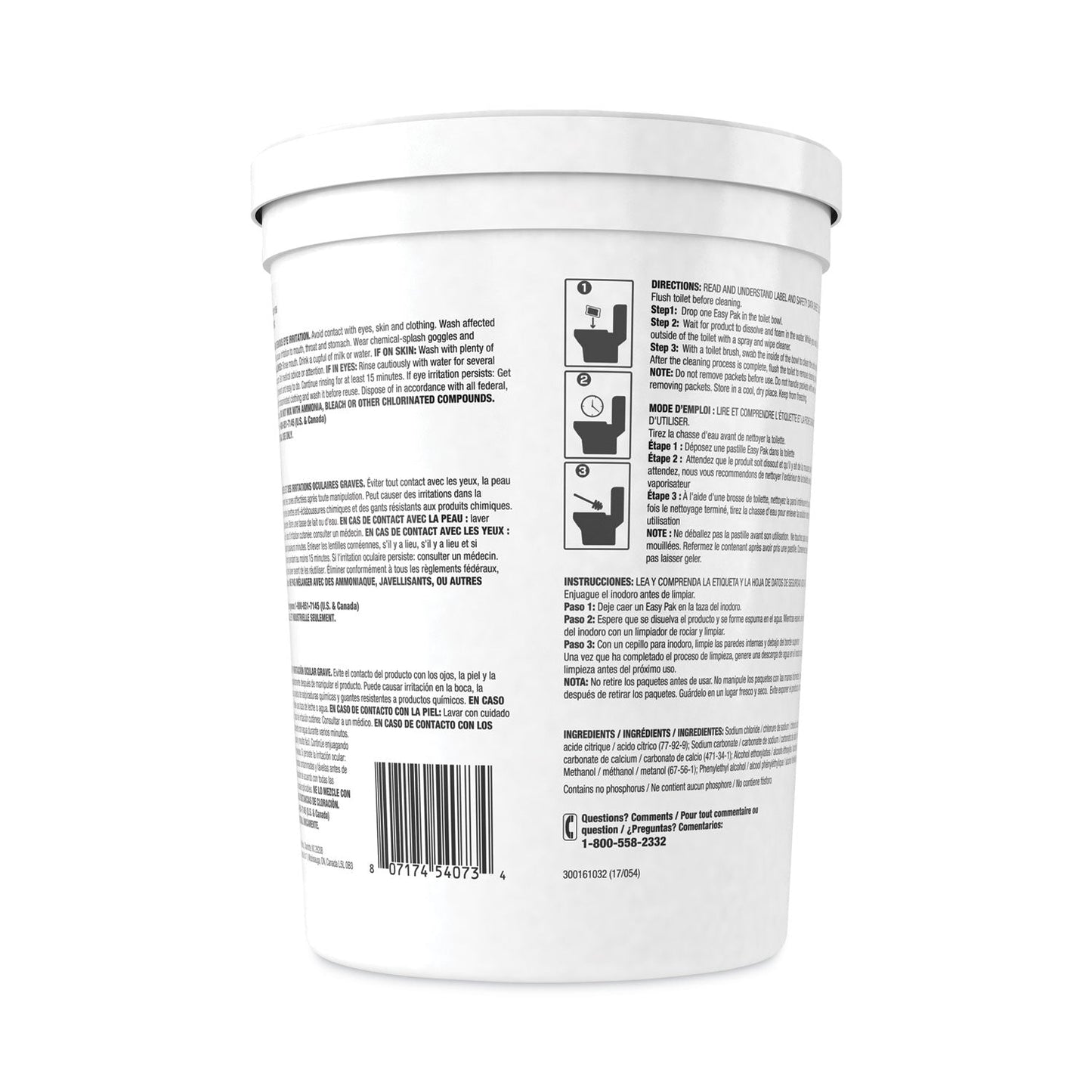 Crew Easy Paks Toilet Bowl Cleaner, Fresh Floral Scent, 0.5 oz Packet, 90 Packets/Tub, 2 Tubs/Carton - OrderMe