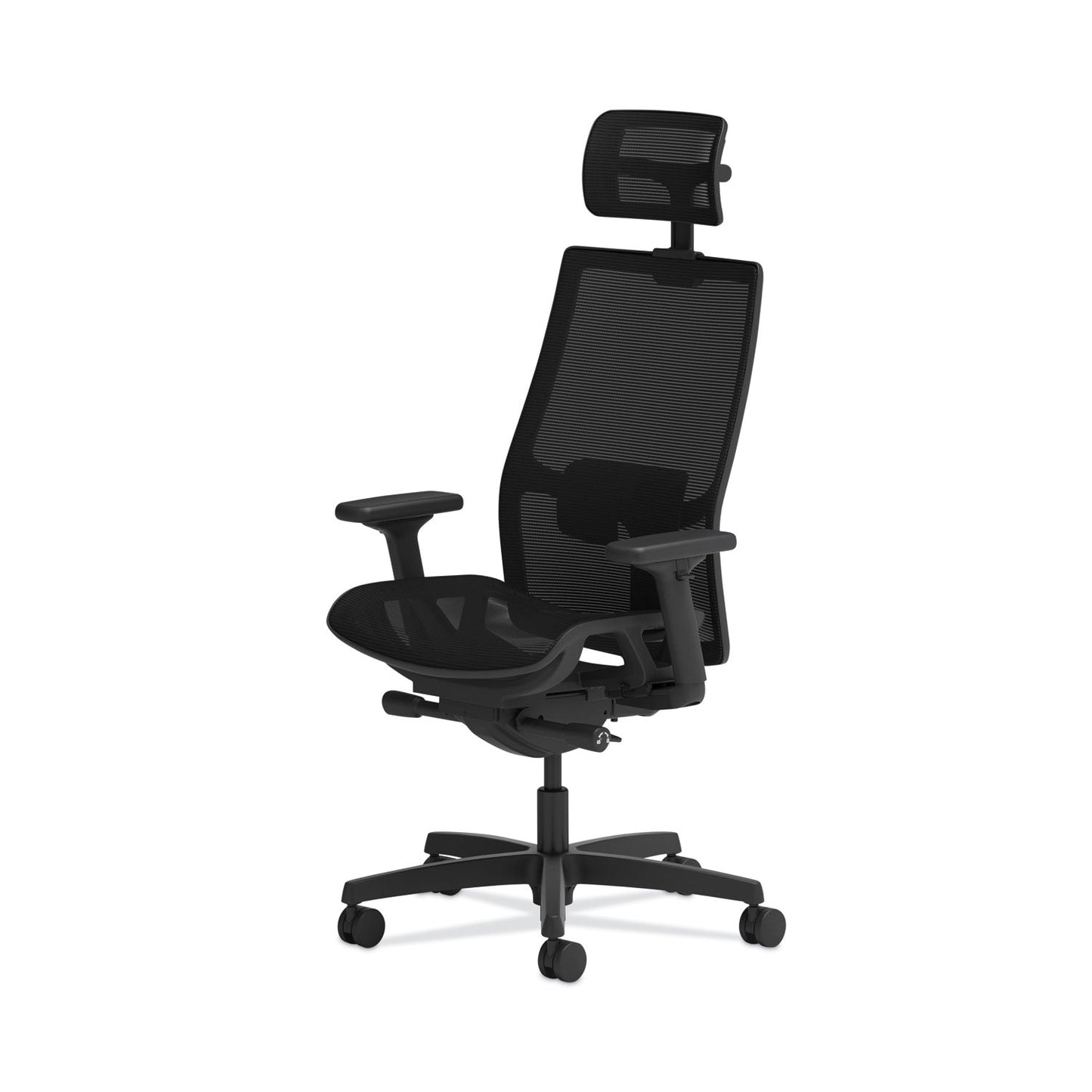 Side profile of the Ignition 2.0 Task Chair with adjustable headrest and ergonomic mesh back.