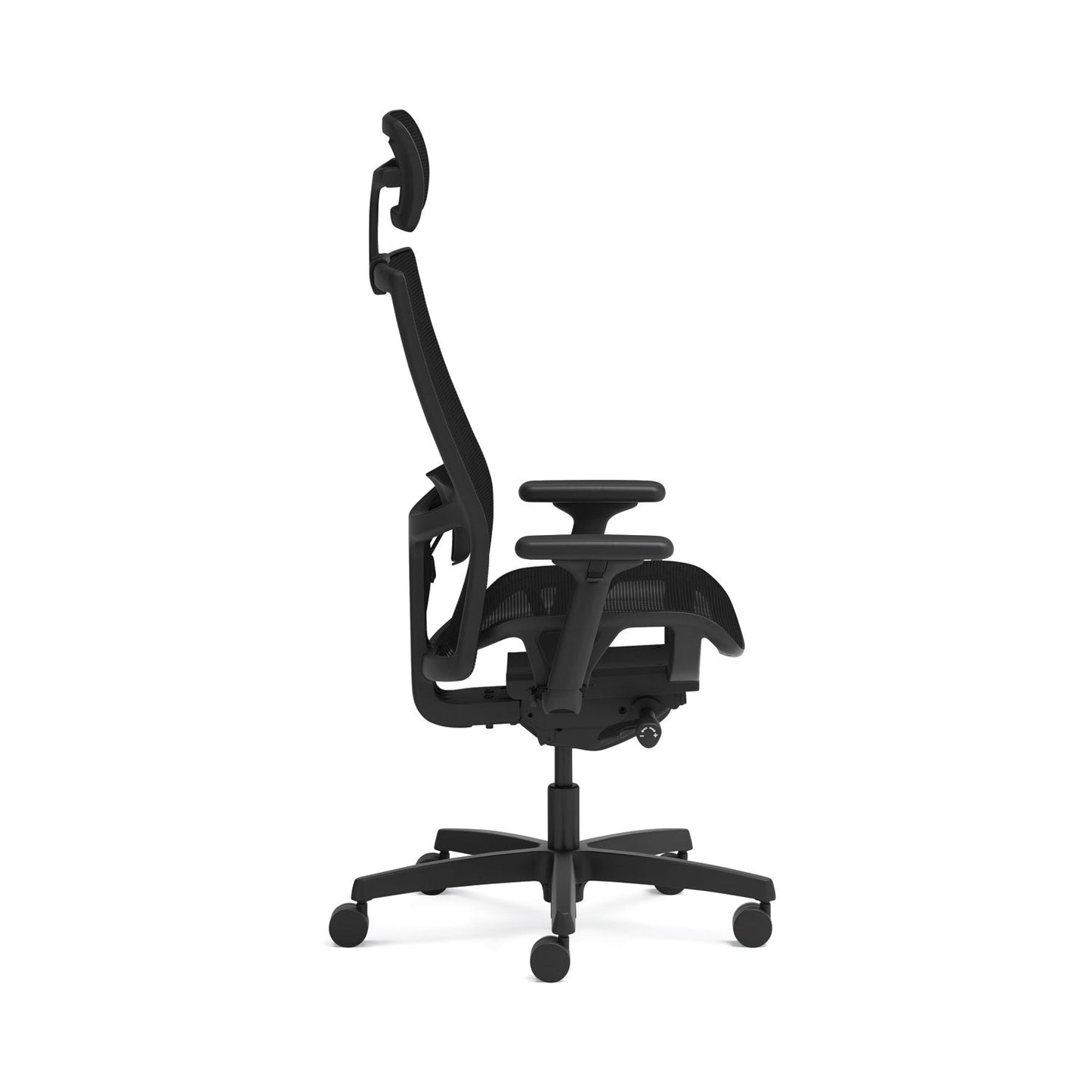 Demonstration of the reclining feature on the Ignition 2.0 Mesh Task Chair with headrest.