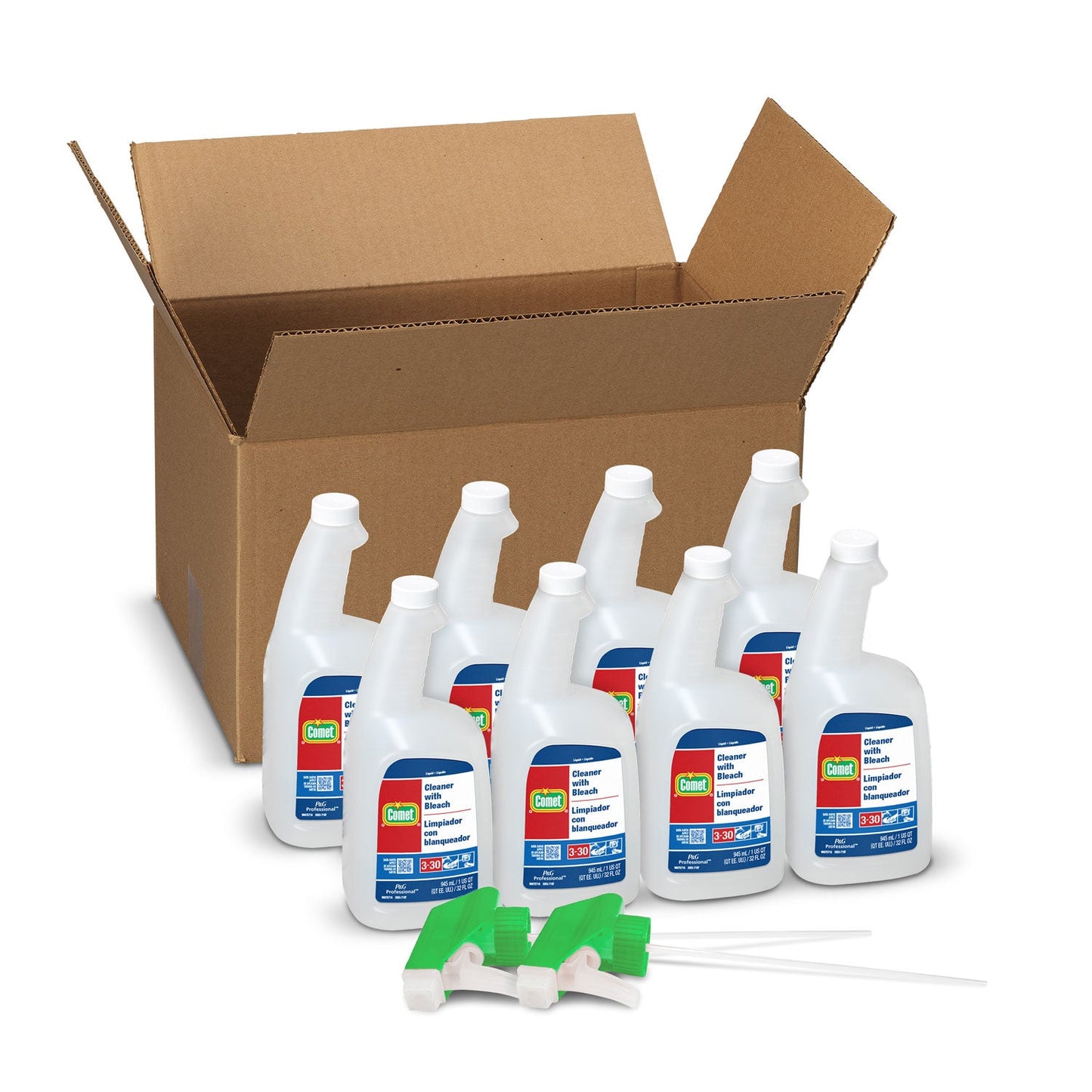 Cleaner with Bleach, 32 oz Spray Bottle, 8/Carton - OrderMe