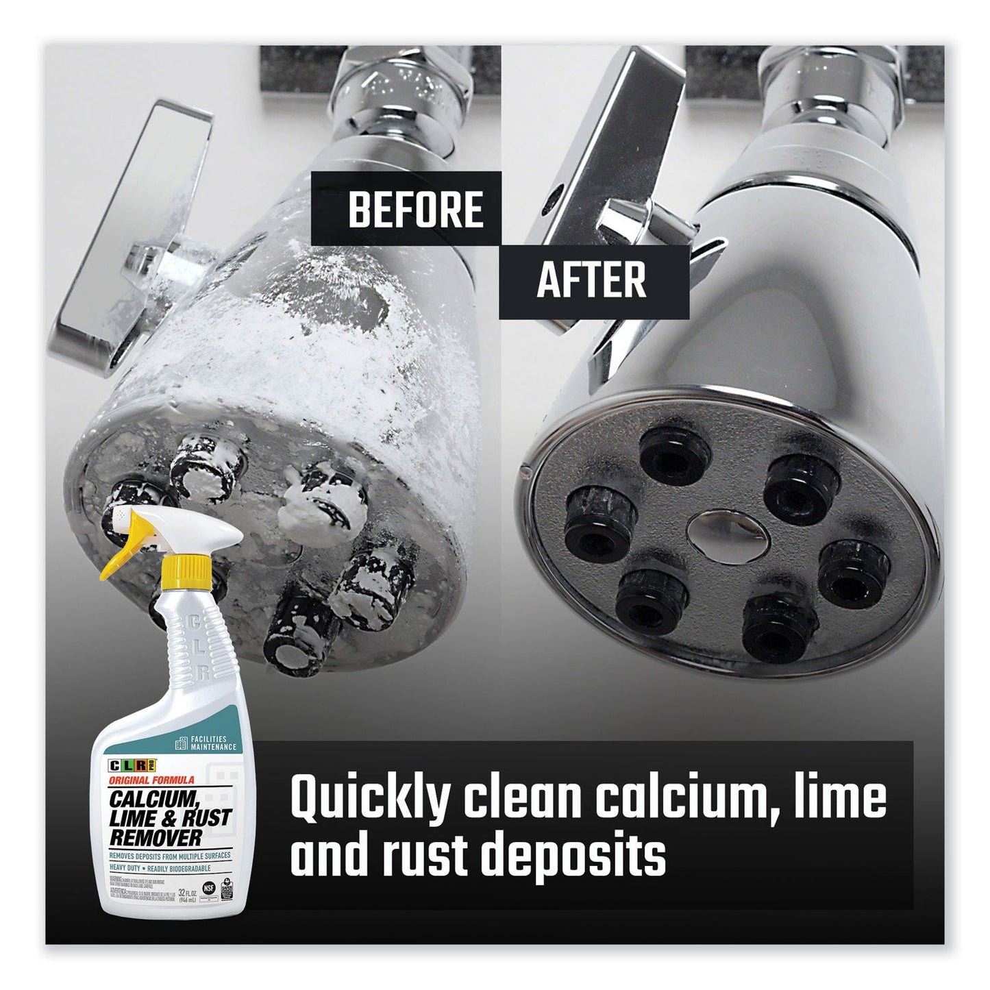 Calcium, Lime and Rust Remover, 32 oz Spray Bottle, 6/Carton - OrderMe