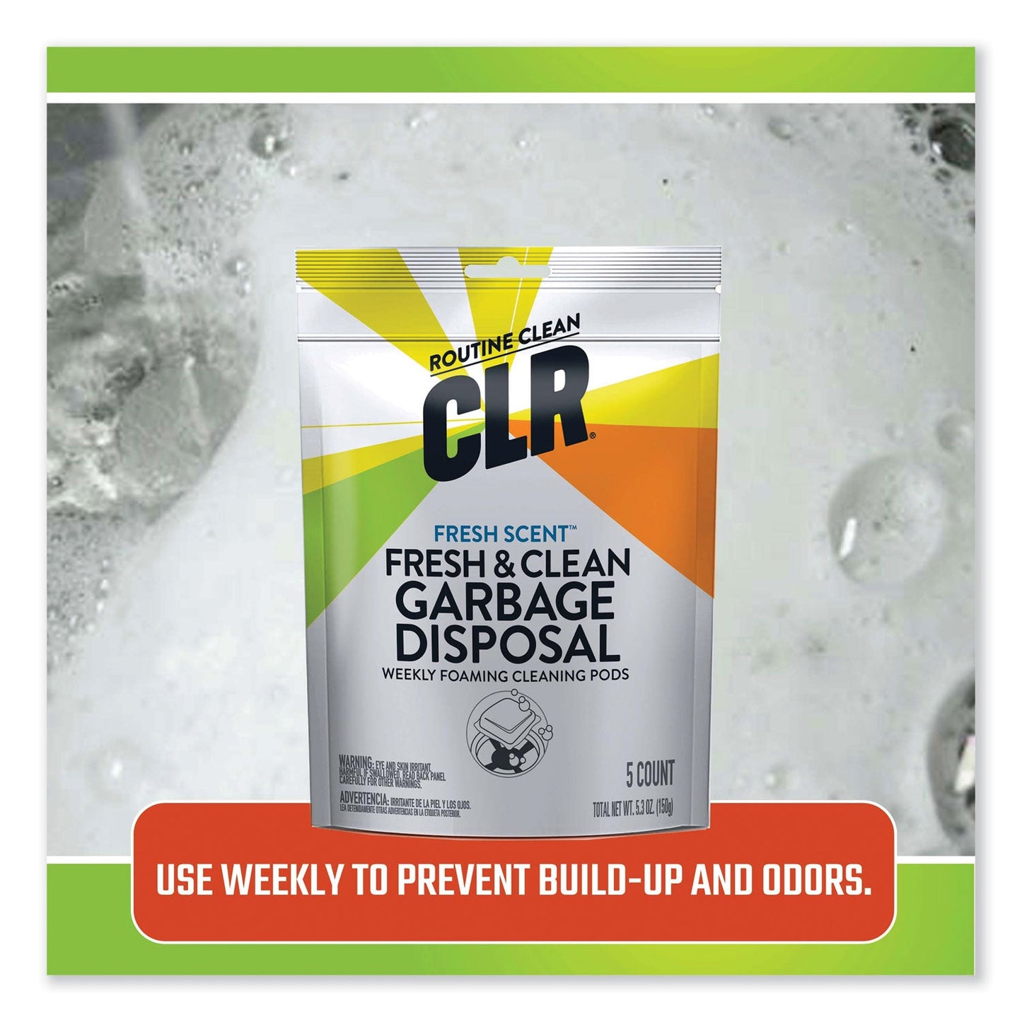 Fresh and Clean Garbage Disposal, Fresh Scent, 5 Pods/Pack, 6 Packs/Carton - OrderMe
