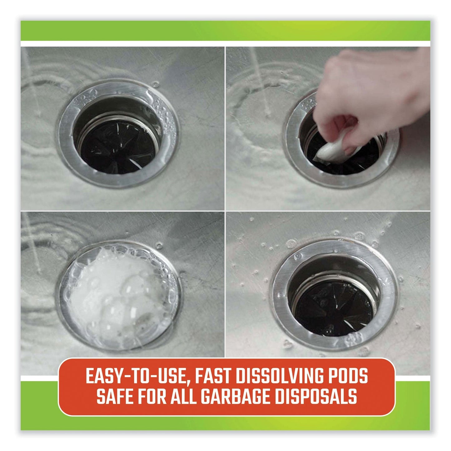 Fresh and Clean Garbage Disposal, Fresh Scent, 5 Pods/Pack, 6 Packs/Carton - OrderMe