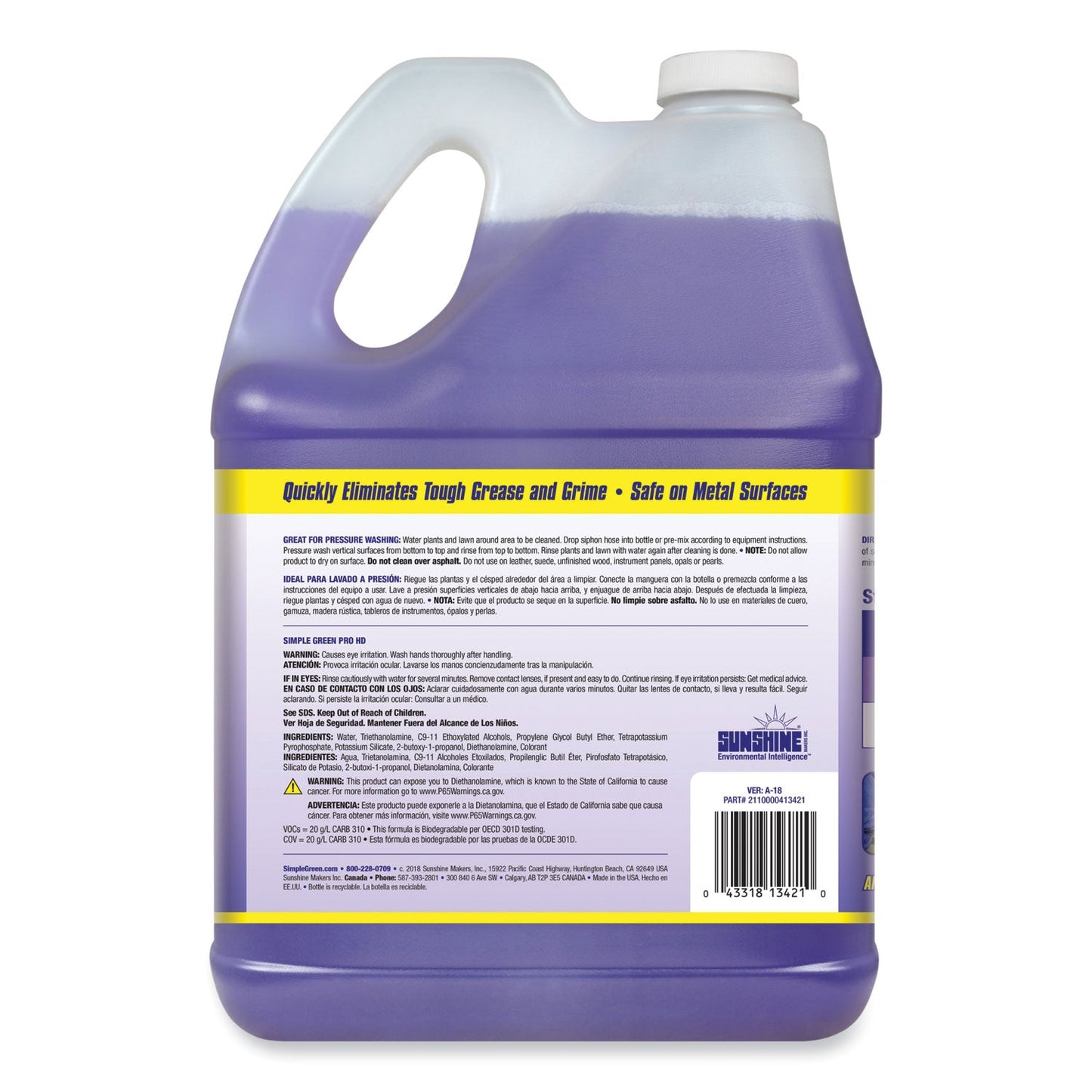 Pro HD Heavy-Duty Cleaner, Unscented, 1 gal Bottle, 4/Carton - OrderMe