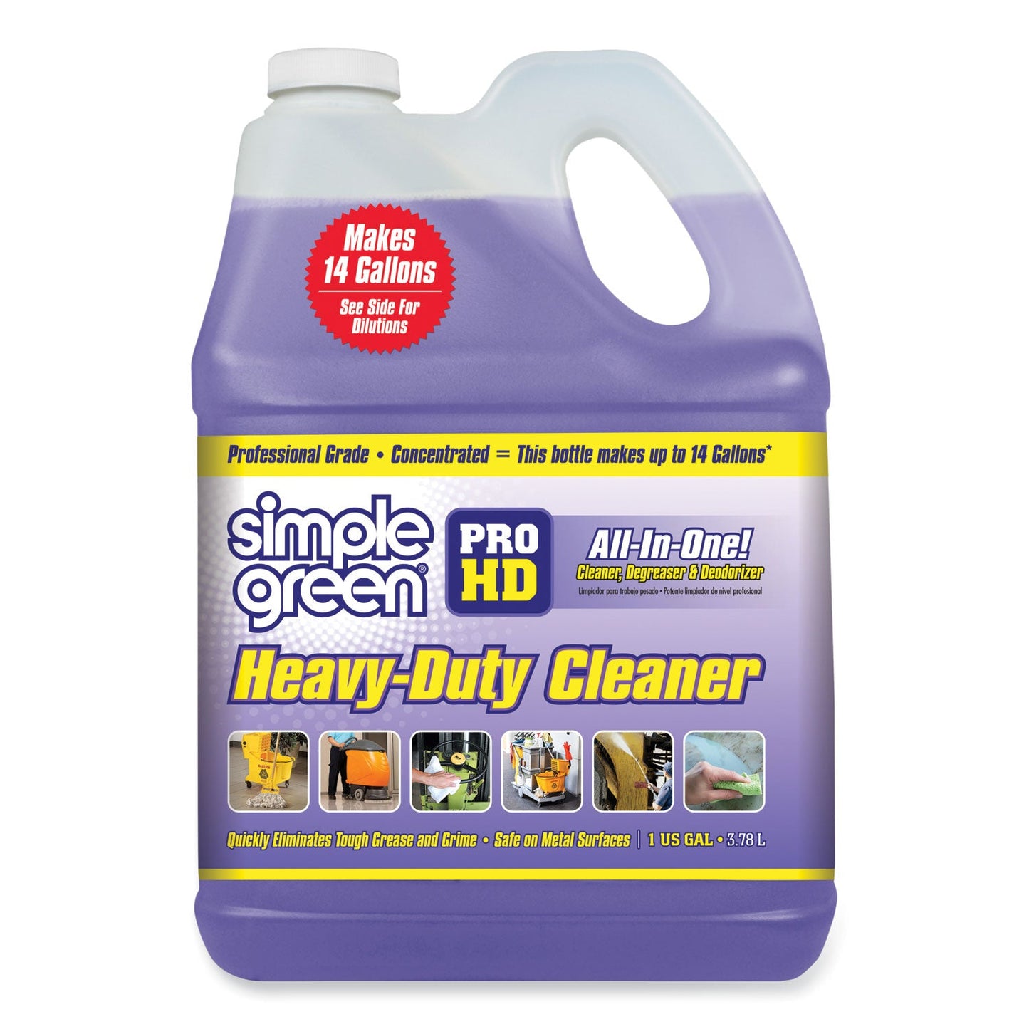 Pro HD Heavy-Duty Cleaner, Unscented, 1 gal Bottle, 4/Carton - OrderMe