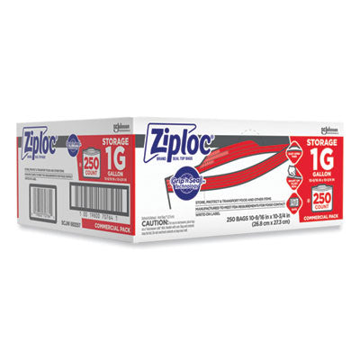 Double Zipper Storage Bags, Triple System Seal, Gallon, 10.56" x 10.75", Clear, 250/Box - OrderMe