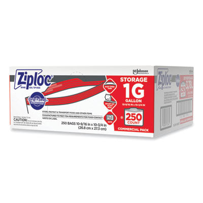 Double Zipper Storage Bags, Triple System Seal, Gallon, 10.56" x 10.75", Clear, 250/Box - OrderMe