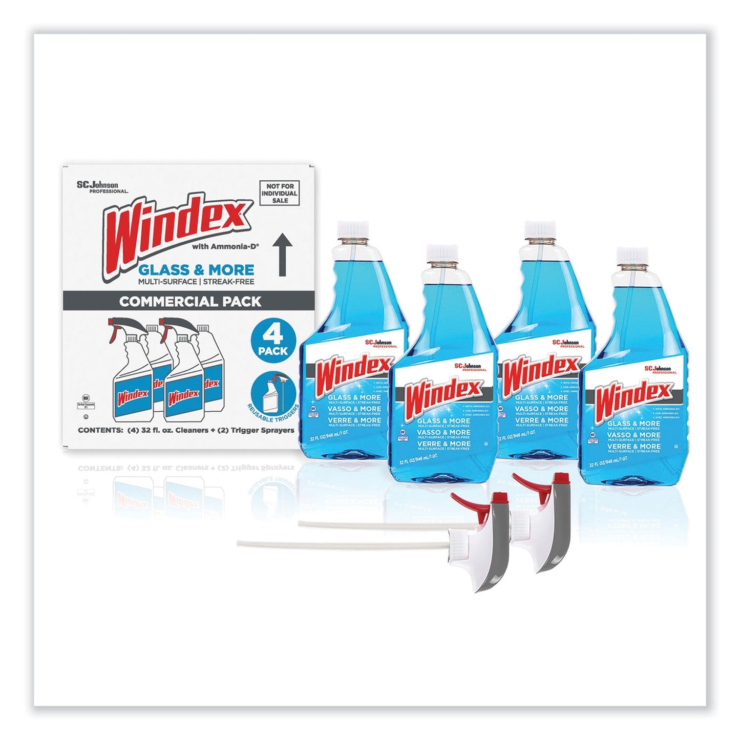 Original Glass Cleaner, Fresh Scent, 32 oz Spray Bottle, 4/Carton - OrderMe
