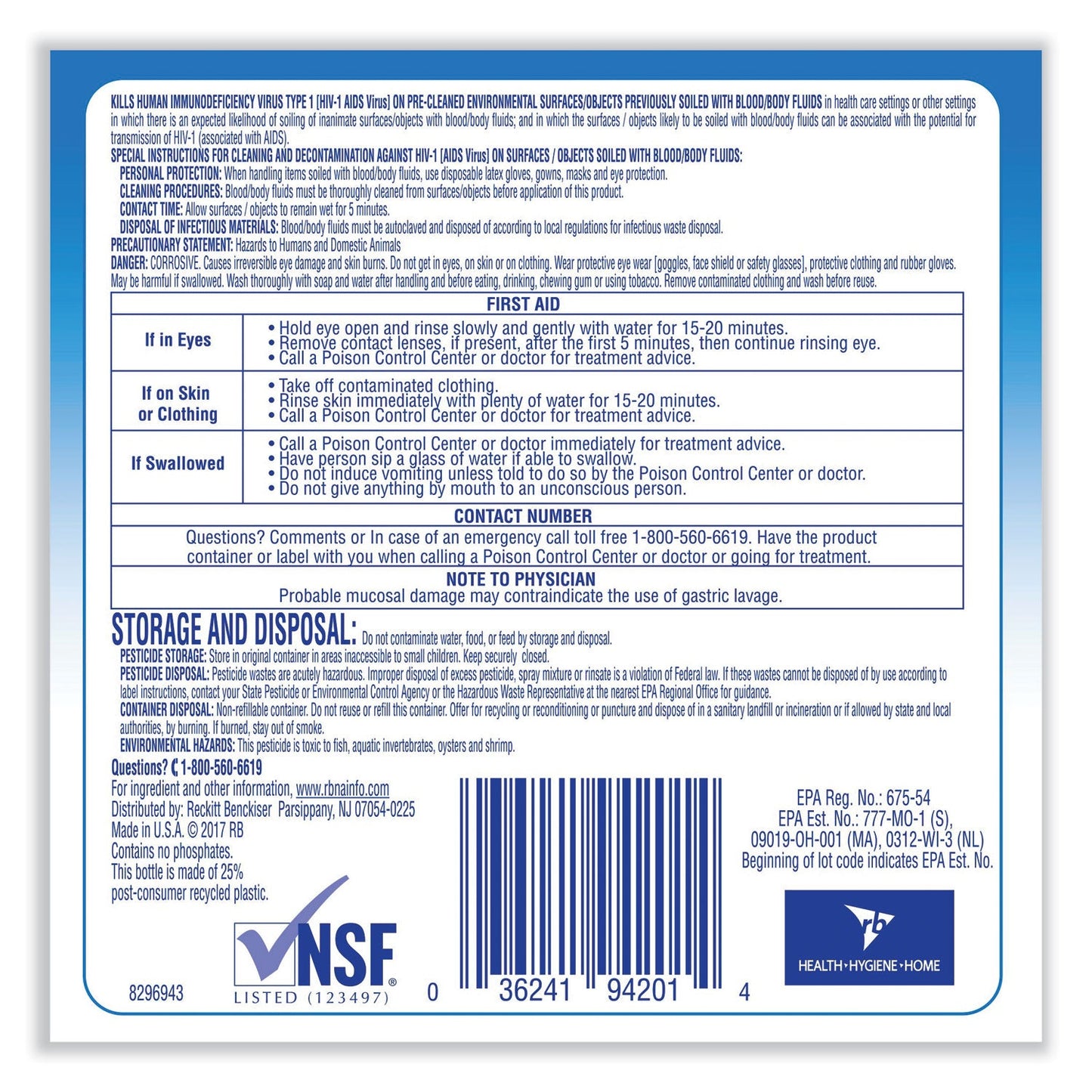 Disinfectant Heavy-Duty Bathroom Cleaner Concentrate, Lime, 1 gal Bottle - OrderMe