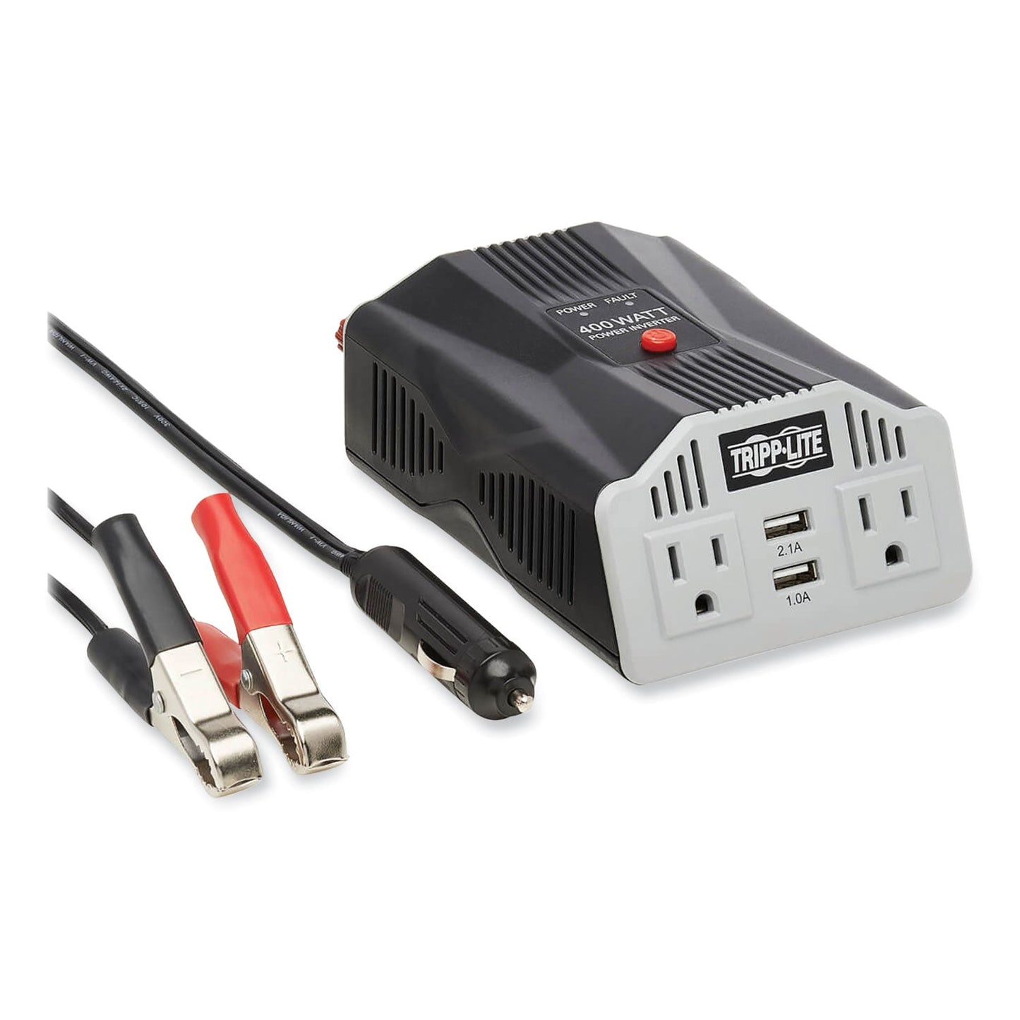 PowerVerter Ultra-Compact Car Inverter, 400 W, Two AC Outlets/Two USB Ports, 3.1 A - OrderMe