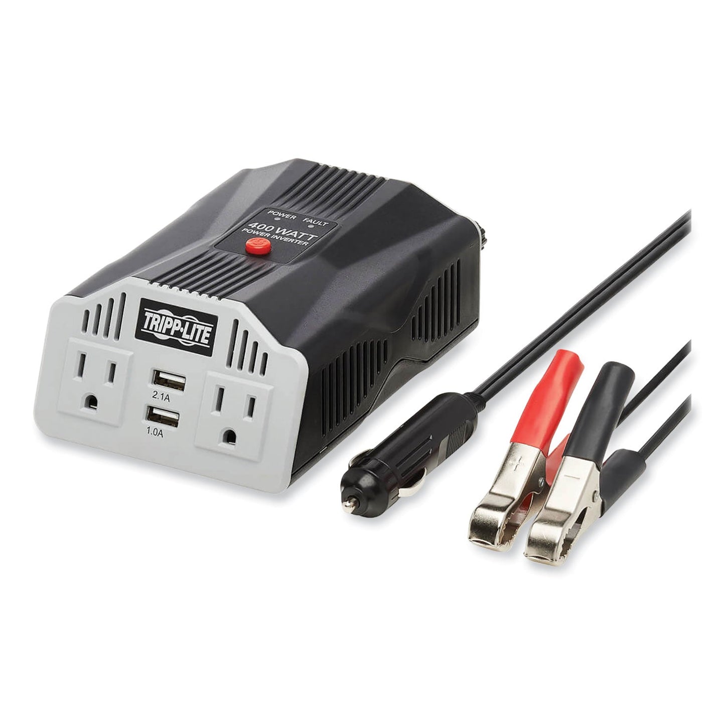 PowerVerter Ultra-Compact Car Inverter, 400 W, Two AC Outlets/Two USB Ports, 3.1 A - OrderMe