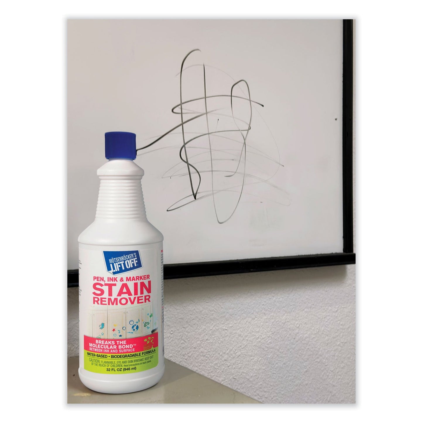 Lift Off #3: Pen, Ink and Marker Graffiti Remover, 32 oz Pour Bottle, 6/Carton - OrderMe
