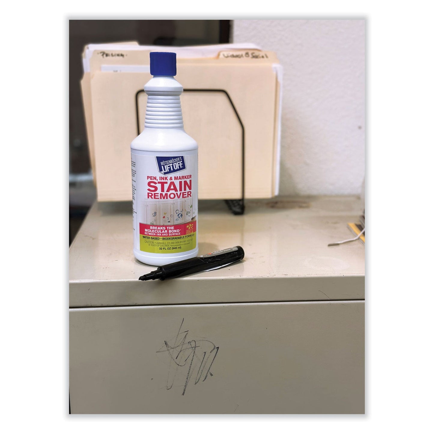 Lift Off #3: Pen, Ink and Marker Graffiti Remover, 32 oz Pour Bottle, 6/Carton - OrderMe