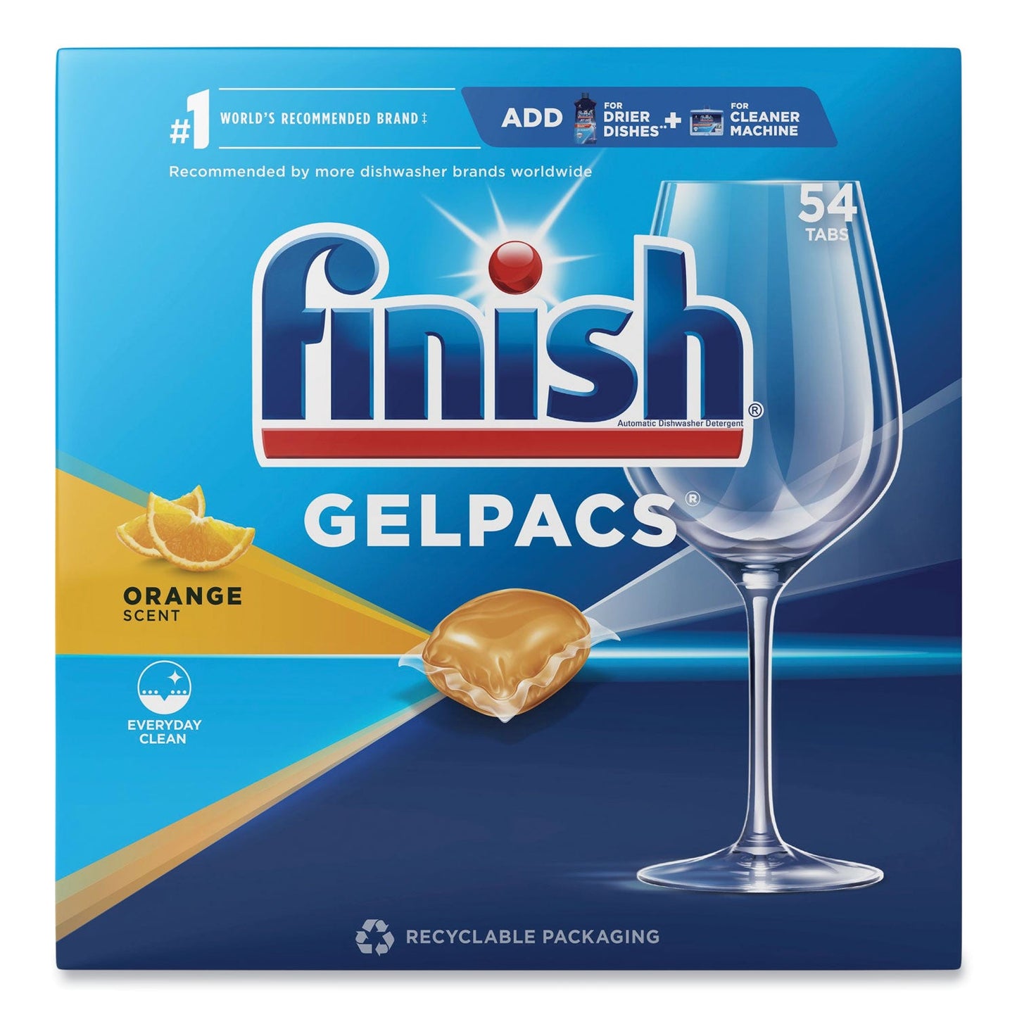 Dish Detergent Gelpacs, Orange Scent, 54/Box, 4 Boxes/Carton - OrderMe