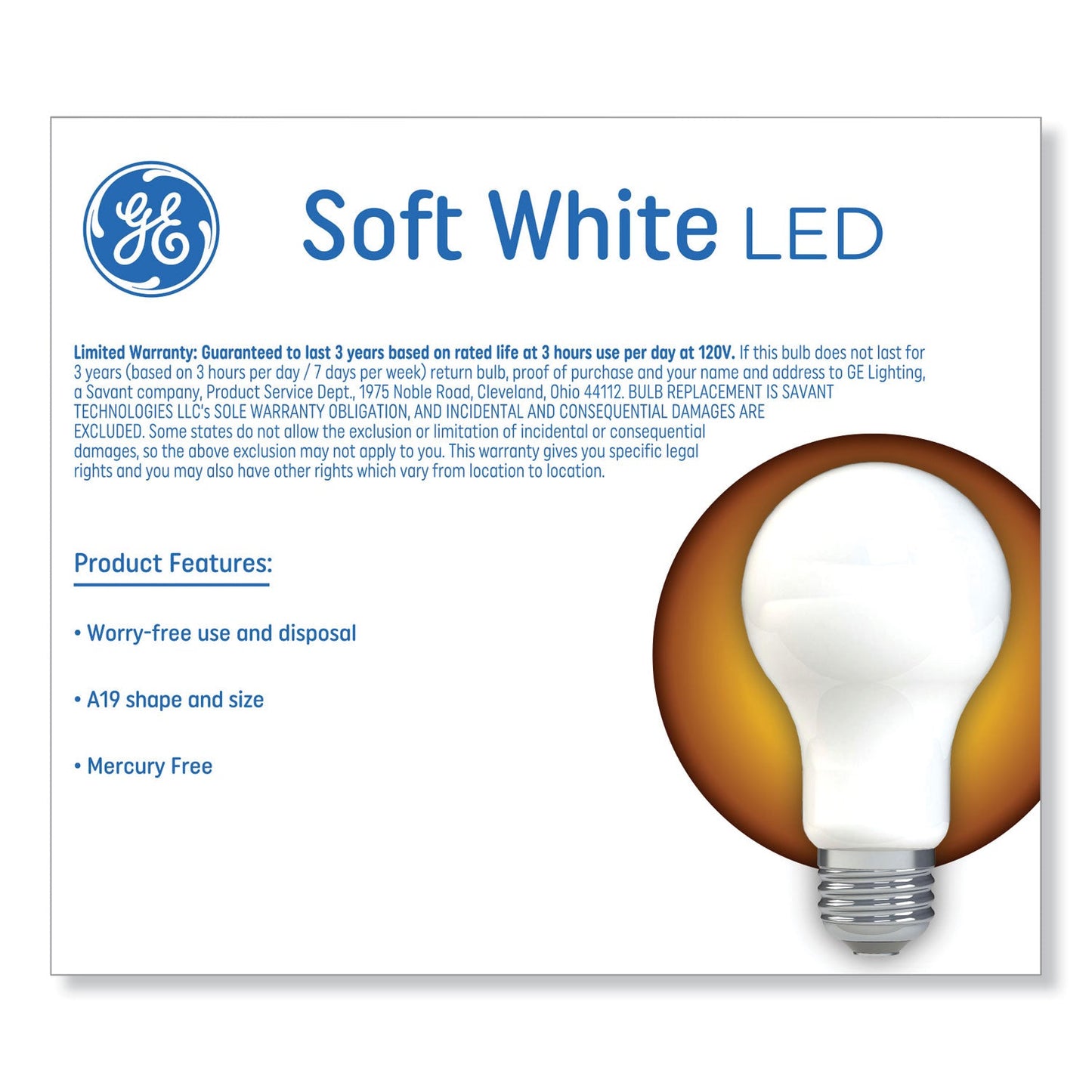 Classic LED Non-Dim A19 Light Bulb, 12 W, Soft White, 2/Pack - OrderMe