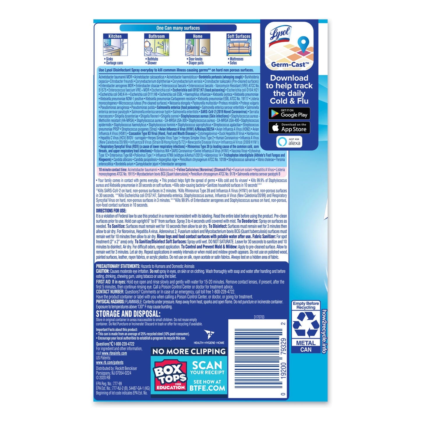 Disinfectant Spray, Crisp Linen Scent, 19 oz Aerosol Spray - OrderMe