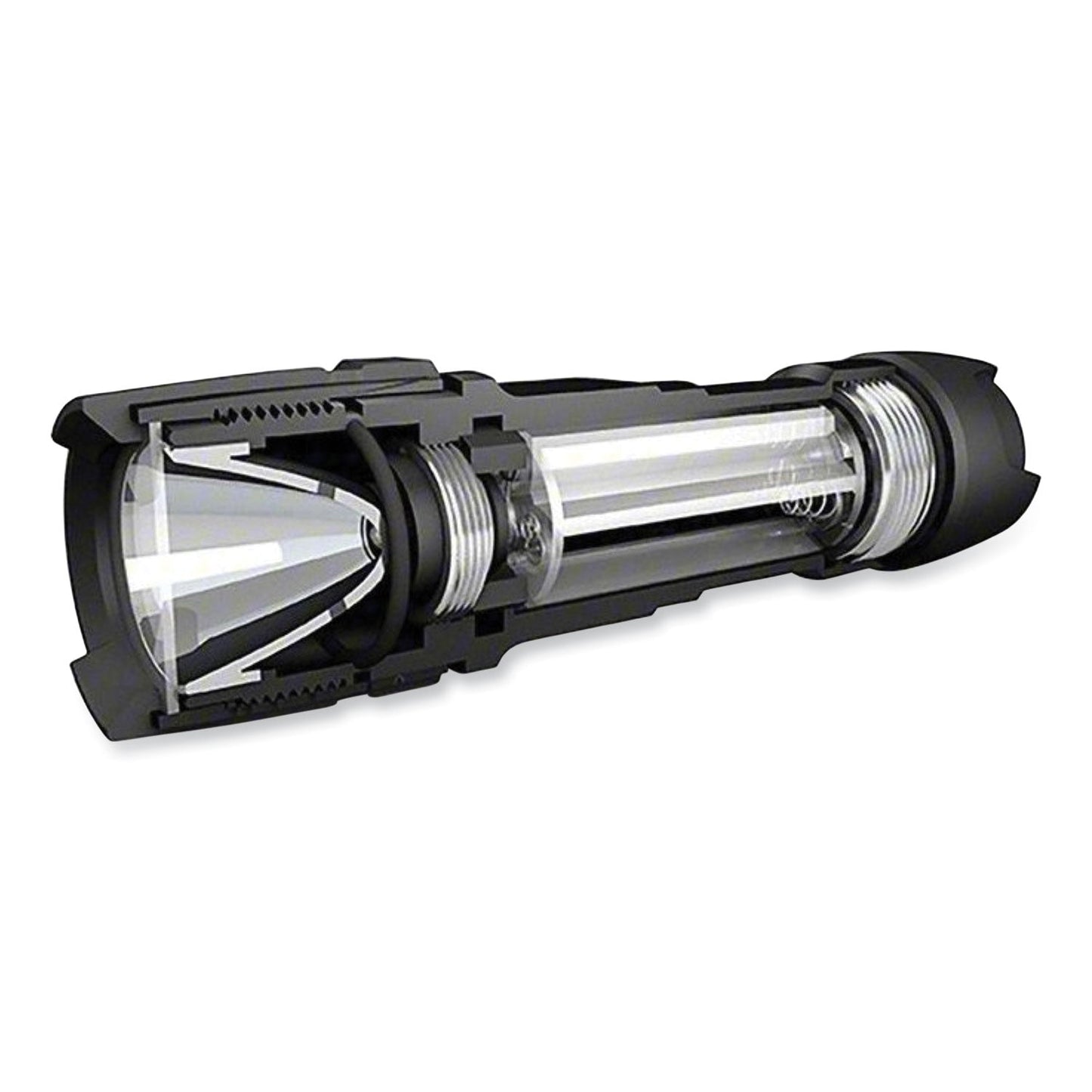 Virtually Indestructible LED Flashlight, 3 AAA Batteries (Included), Black - OrderMe
