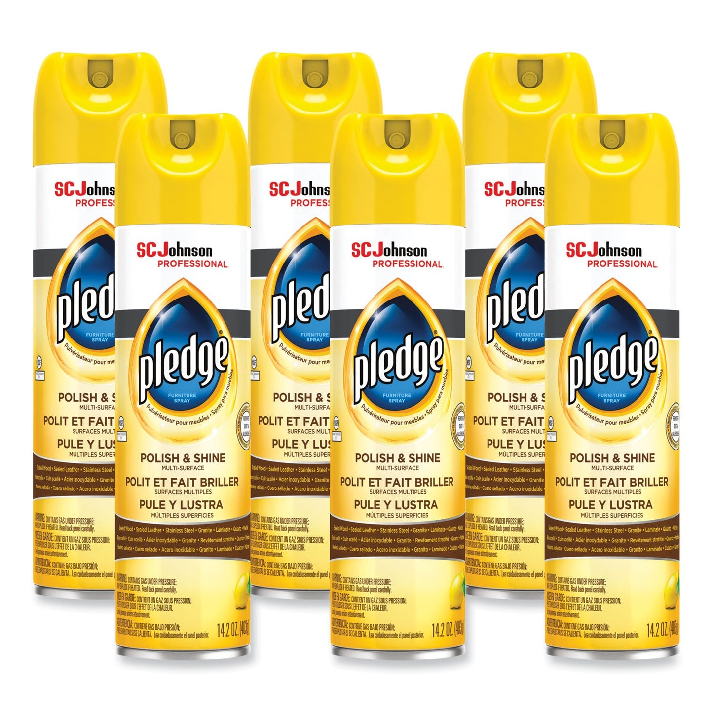 Furniture Polish, Lemon, 14.2 oz Aerosol Spray, 6/Carton - OrderMe